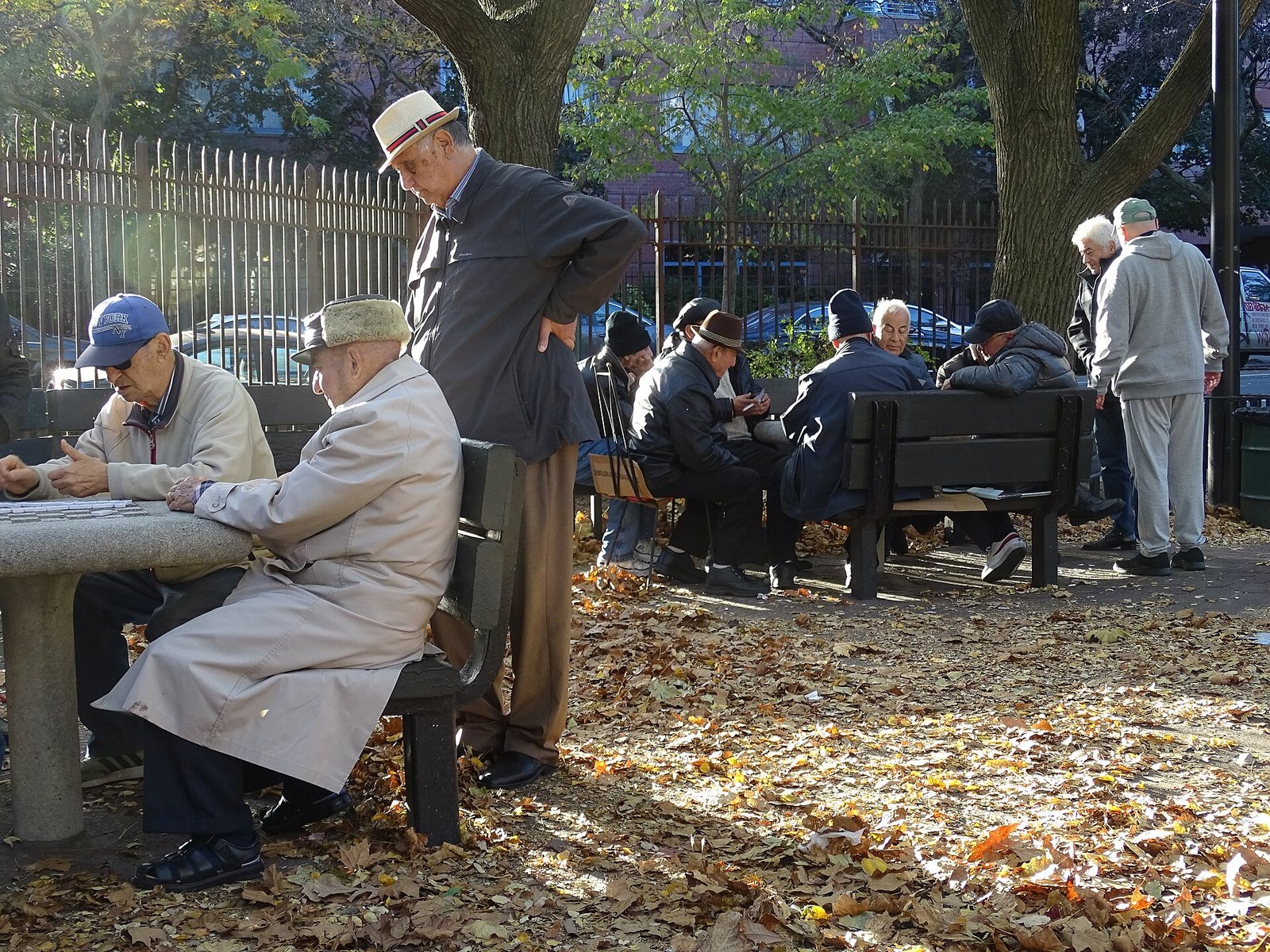 Older adults playing board games together