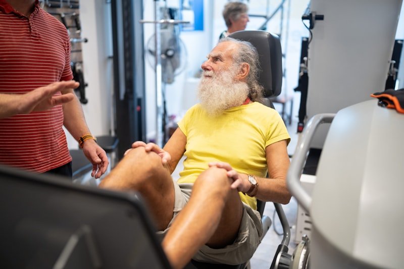 Older man doing resistance exercise